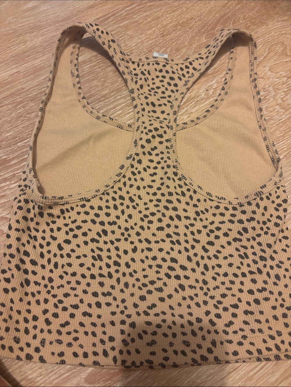 Forever 21 Tan Leopard Ribbed Racerback Tank - Picture 2 of 3